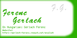 ferenc gerlach business card